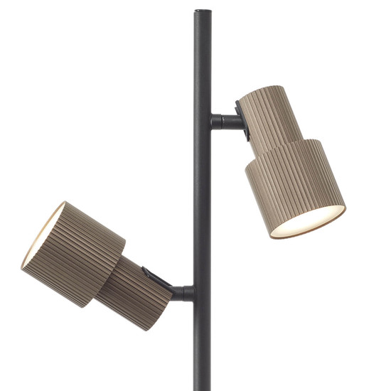 Brilliant Cadiz Stehleuchte 140cm GU10 Schwarz Matt Bronze Gebürstet 60116/76