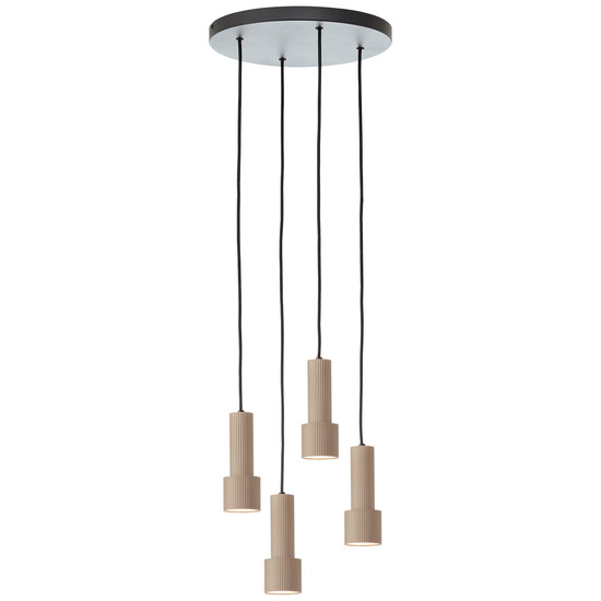 Brilliant Cadiz Pendelleuchte 4-flammig GU10 Schwarz Matt Bronze Gebürstet 60119/76