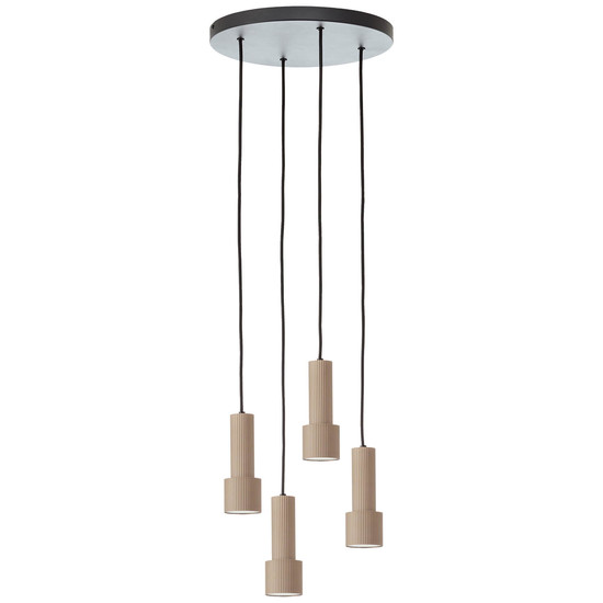 Brilliant Cadiz Pendelleuchte 4-flammig GU10 Schwarz Matt Bronze Gebürstet 60119/76