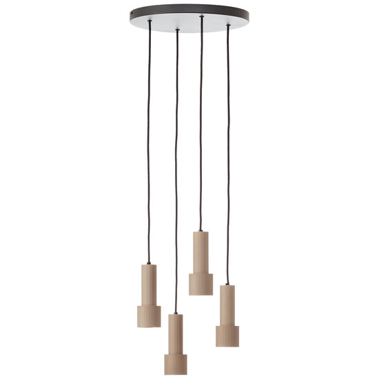 Brilliant Cadiz Pendelleuchte 4-flammig GU10 Schwarz Matt Bronze Gebürstet 60119/76
