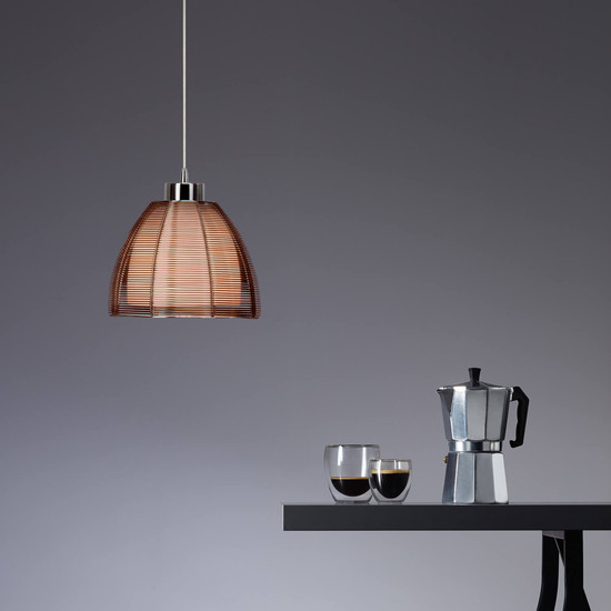 Brilliant Relax Pendelleuchte 20cm E27 Bronze Chrom 61170/53