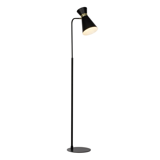 Brilliant Goldy Standleuchte, 1-flammig E27 Schwarz Matt Gold 64458/86
