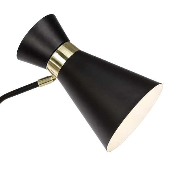 Brilliant Goldy Standleuchte, 1-flammig E27 Schwarz Matt Gold 64458/86
