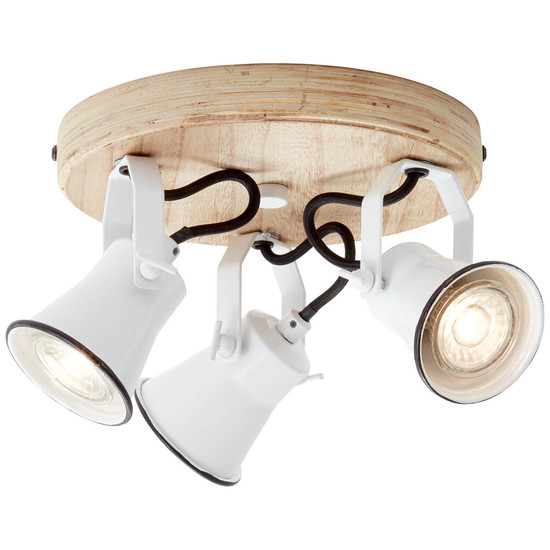 Brilliant Seed Spotrondell, 3-flammig GU10 Weiß Holz Hell FSC® 82234/05