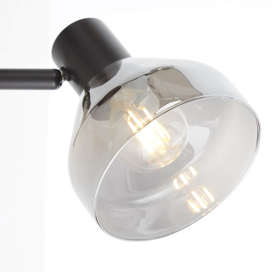 Brilliant Reflekt Wandspot E14 Schwarz Matt Rauchglas 82710/06