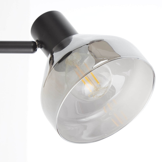 Brilliant Reflekt Wandspot E14 Schwarz Matt Rauchglas 82710/06