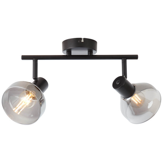 Brilliant Reflekt Spotrohr, 2-flammig E14 Schwarz Matt Rauchglas 82713/06