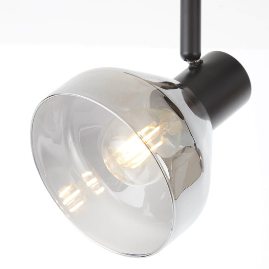 Brilliant Reflekt Spotrohr, 2-flammig E14 Schwarz Matt Rauchglas 82713/06