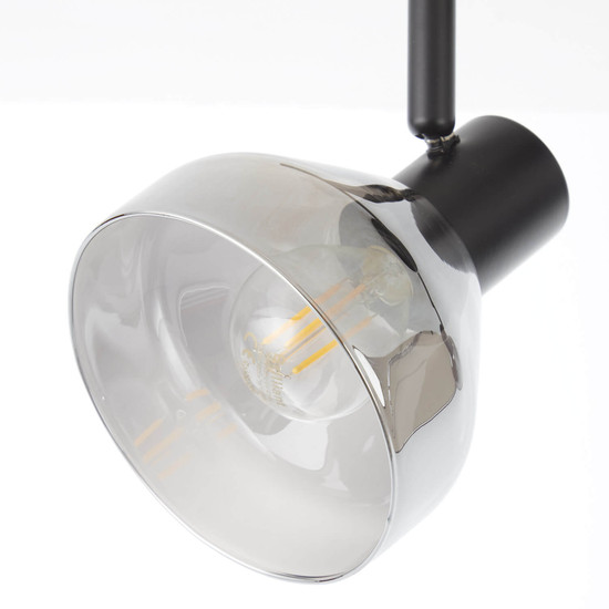 Brilliant Reflekt Spotrohr, 2-flammig E14 Schwarz Matt Rauchglas 82713/06