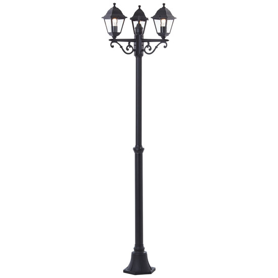 Brilliant Nissie Außenstandleuchte, 3-flammig E27 IP44 Schwarz 90995A06