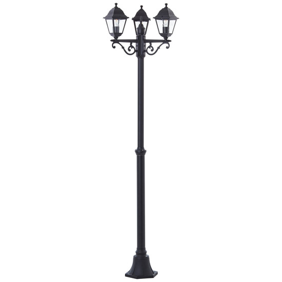 Brilliant Nissie Außenstandleuchte, 3-flammig E27 IP44 Schwarz 90995A06