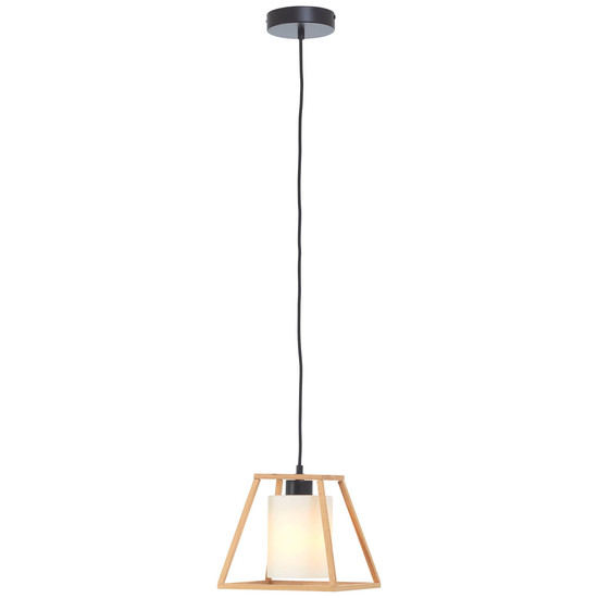 Brilliant Giseh Pendelleuchte 24x24cm E27 Natur Schwarz 92844/09
