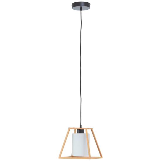 Brilliant Giseh Pendelleuchte 24x24cm E27 Natur Schwarz 92844/09