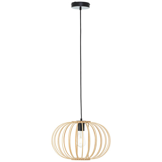 Brilliant Enca Pendelleuchte 40cm E27 Natur Schwarz 92860/09