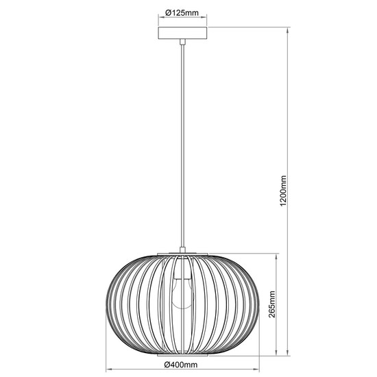 Brilliant Enca Pendelleuchte 40cm E27 Natur Schwarz 92860/09