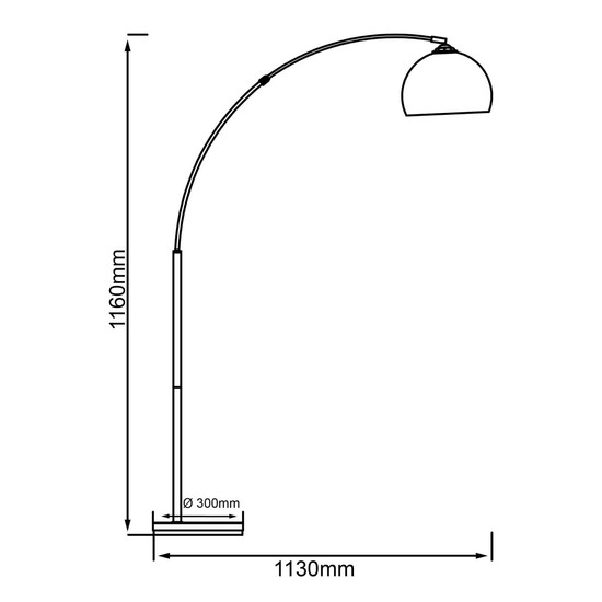 Brilliant Vessa Bogenstandleuchte 1,7m E27 Chrom Weiß 92940/75