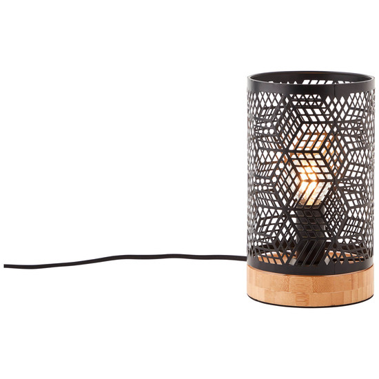 Brilliant Santy Tischleuchte E14 Schwarz Natur 93088/76