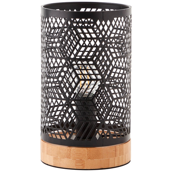 Brilliant Santy Tischleuchte E14 Schwarz Natur 93088/76