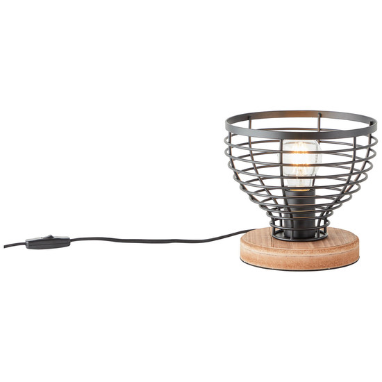Brilliant Avia Tischleuchte 20cm E27 Schwarz Holz FSC® 93153/76