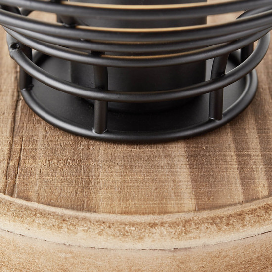 Brilliant Avia Tischleuchte 20cm E27 Schwarz Holz FSC® 93153/76