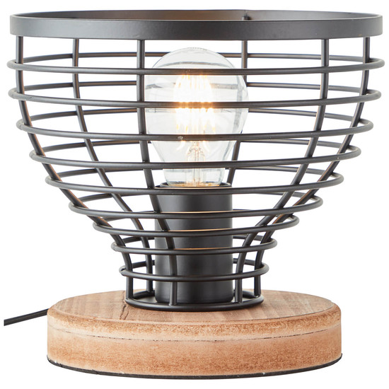 Brilliant Avia Tischleuchte 20cm E27 Schwarz Holz FSC® 93153/76