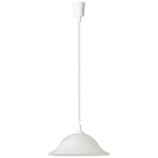 Brilliant Freya Pendelleuchte 41cm mit Rollizug E27 Weiß Weiß-Alabaster 93220/05
