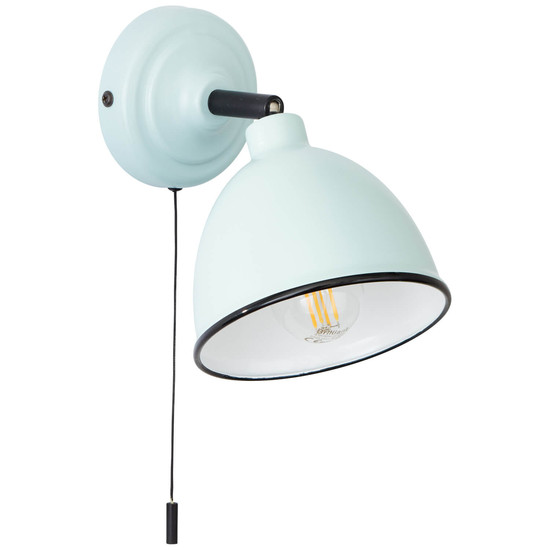 Brilliant Telio Wandleuchte mit Zugschalter E14 Hellblau 97002/40