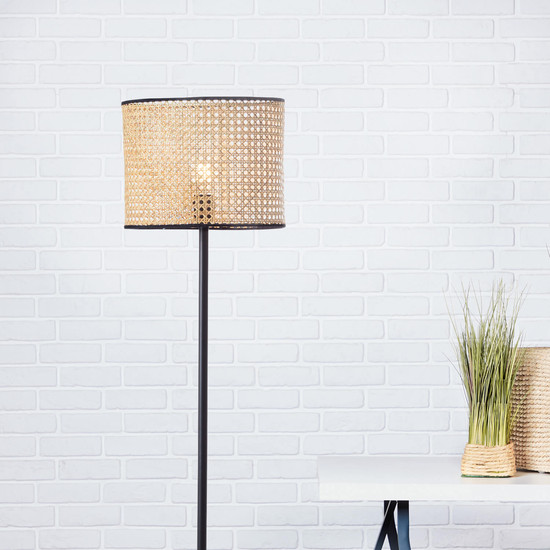 Brilliant Wiley Standleuchte, 1-flammig E27 Holz Hell Schwarz 99091/09