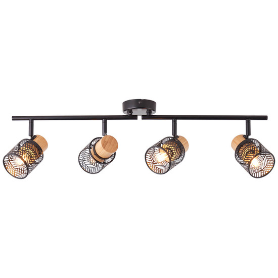 Brilliant Santy Spotrohr, 4-flammig E14 Schwarz Natur 99398/76