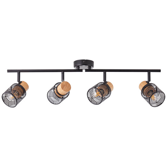 Brilliant Santy Spotrohr, 4-flammig E14 Schwarz Natur 99398/76