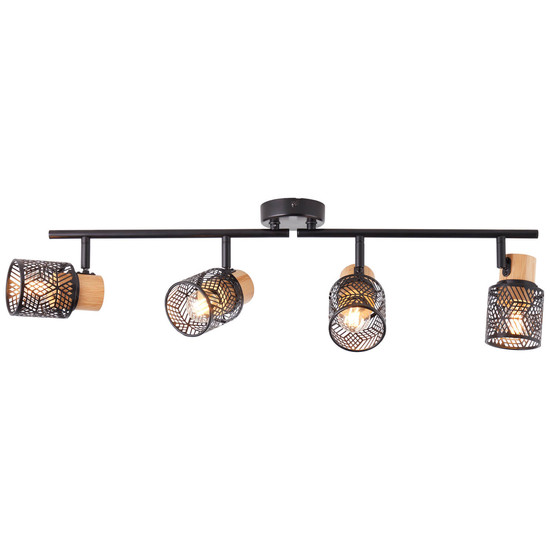 Brilliant Santy Spotrohr, 4-flammig E14 Schwarz Natur 99398/76