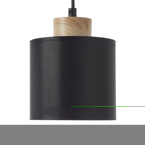 Brilliant Vonnie Pendelleuchte, 4-flammig E27 Schwarz Holz Made in Europe, FSC 99413/76