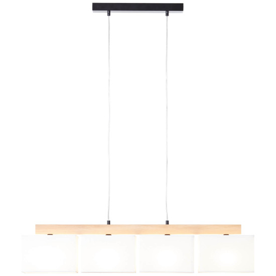 Brilliant Rayan Pendelleuchte, 4-flammig E27 Eiche Geölt Weiß Made in Europe, FSC 99441/35