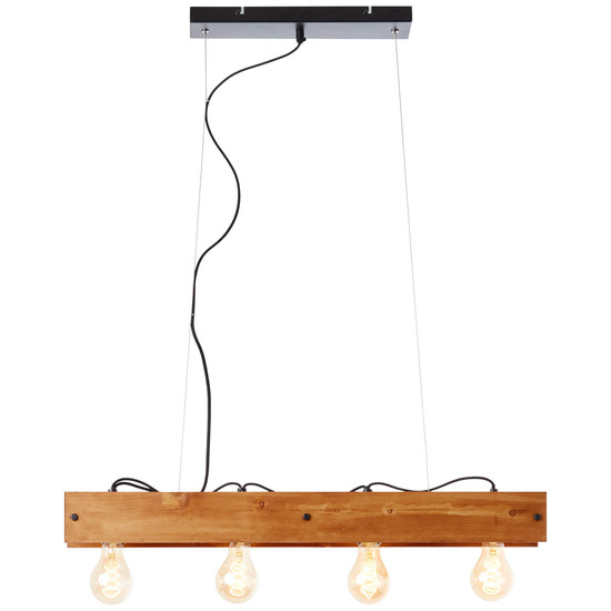 Brilliant Calandra Pendelleuchte, 4-flammig E27 Schwarz Holz FSC® 99451/76