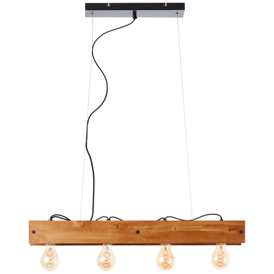 Brilliant Calandra Pendelleuchte, 4-flammig E27 Schwarz Holz FSC® 99451/76