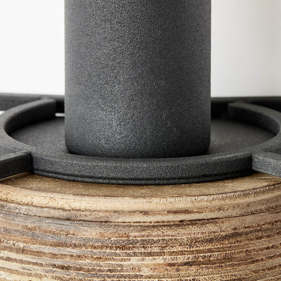 Brilliant Tosh Wandleuchte mit Zuleitung E27 Antik Holz Schwarz Korund FSC® 99499/66