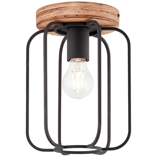Brilliant Tosh Deckenleuchte 20cm E27 Antik Holz Schwarz Korund FSC® 99500/66