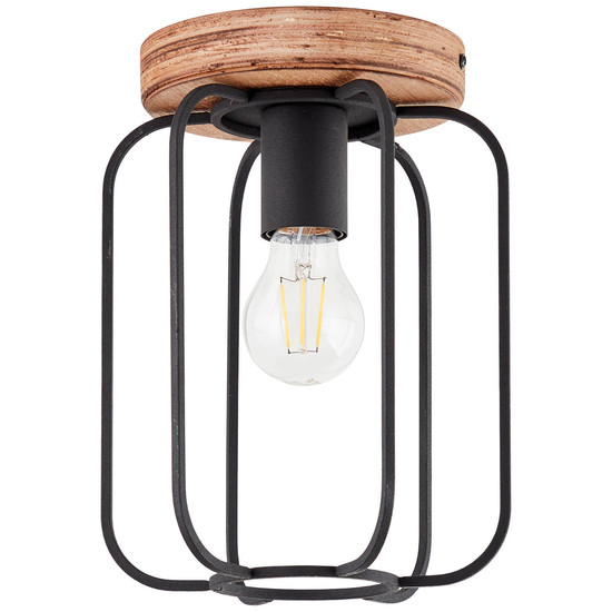 Brilliant Tosh Deckenleuchte 20cm E27 Antik Holz Schwarz Korund FSC® 99500/66