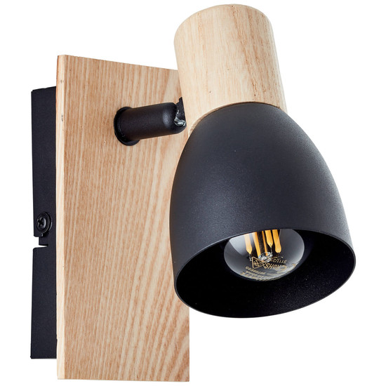 Brilliant Daintree Wandspot E14 Schwarz Natur FSC® 99710/76