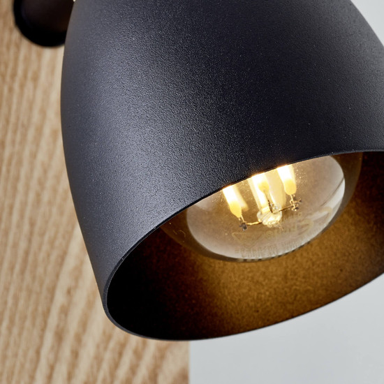 Brilliant Daintree Wandspot E14 Schwarz Natur FSC® 99710/76