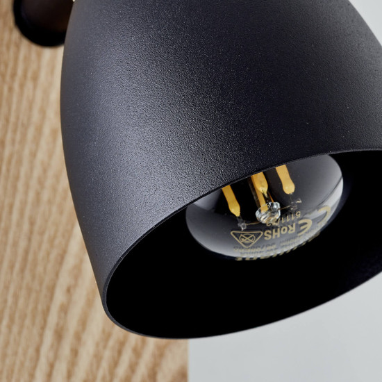 Brilliant Daintree Wandspot E14 Schwarz Natur FSC® 99710/76