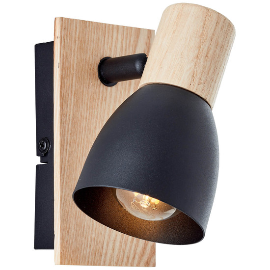 Brilliant Daintree Wandspot E14 Schwarz Natur FSC® 99710/76