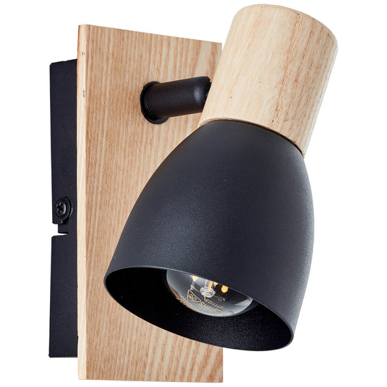 Brilliant Daintree Wandspot E14 Schwarz Natur FSC® 99710/76