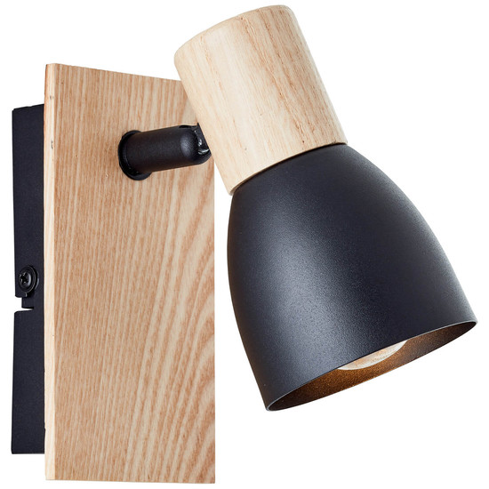 Brilliant Daintree Wandspot E14 Schwarz Natur FSC® 99710/76