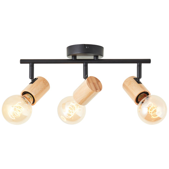 Brilliant Kerry Spotrohr, 3-flammig E27 Schwarz Natur 99715/76
