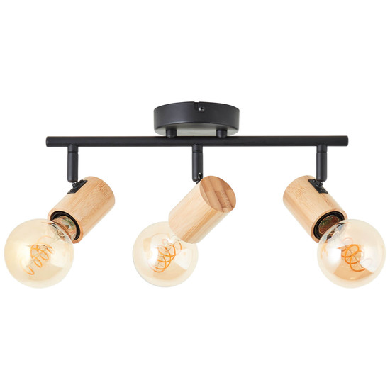 Brilliant Kerry Spotrohr, 3-flammig E27 Schwarz Natur 99715/76