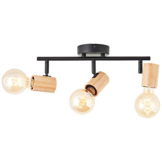 Brilliant Kerry Spotrohr, 3-flammig E27 Schwarz Natur 99715/76