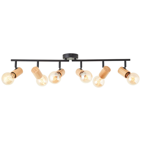Brilliant Kerry Spotrohr, 6-flammig E27 Schwarz Natur 99716/76