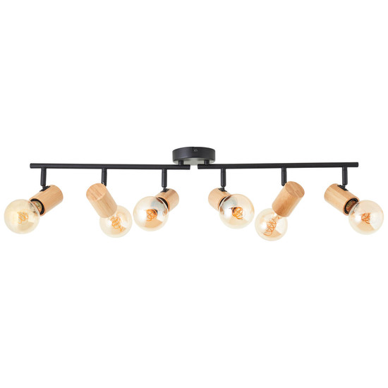 Brilliant Kerry Spotrohr, 6-flammig E27 Schwarz Natur 99716/76