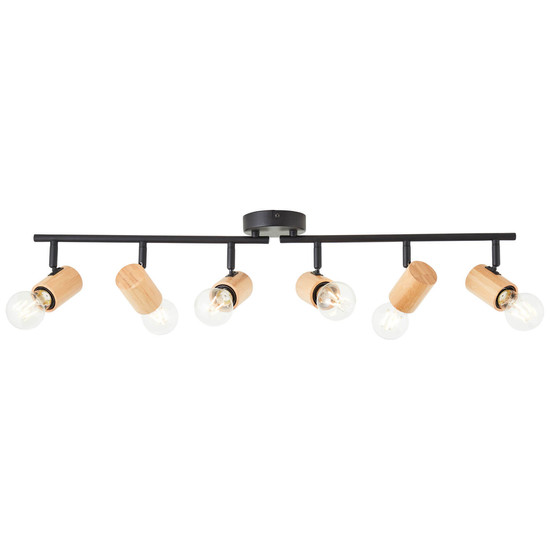 Brilliant Kerry Spotrohr, 6-flammig E27 Schwarz Natur 99716/76